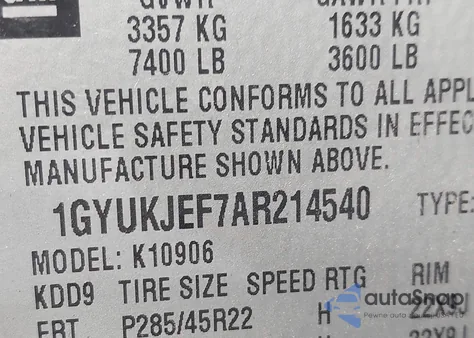 2010 Cadillac Escalade Esv Premium from USA, damaged, VIN 1GYUKJEF7AR214540